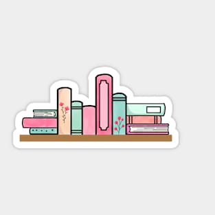 Floral book shelf Sticker